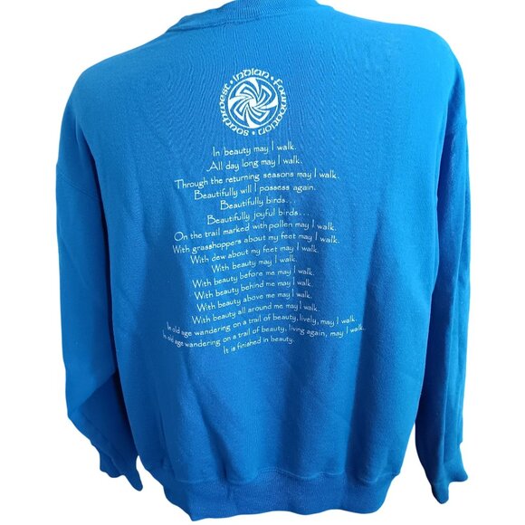 XL Vintage Sweatshirt Southwest Indian Foundation Navajo Prayer Hanes 1990's USA - Picture 7 of 8